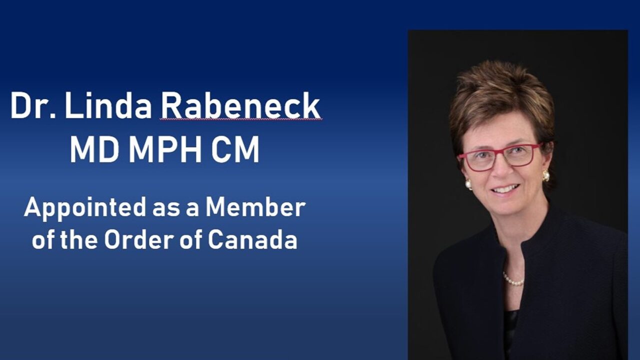 Congratulating Dr. Linda Rabeneck on her recent appointment to the Order of Canada – Canadian Partnership Against Cancer