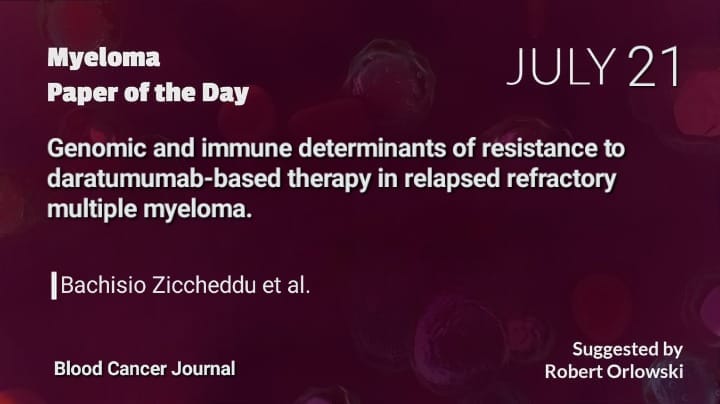 Myeloma Paper of the Day, July 21th, suggested by Robert Orlowski