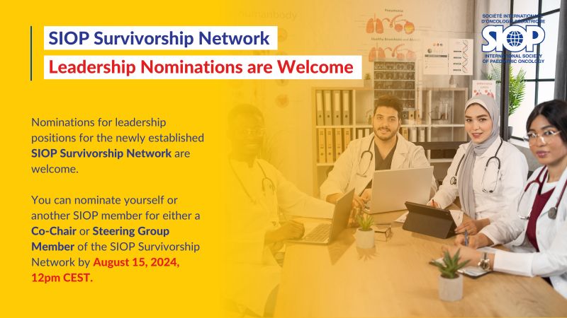 Leadership nominations are welcome at the newly established SIOP Survivorship Network