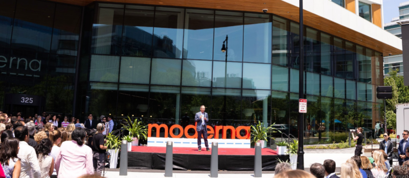 Moderna's opening a state-of-the-art global headquarters in Cambridge, Massachusetts