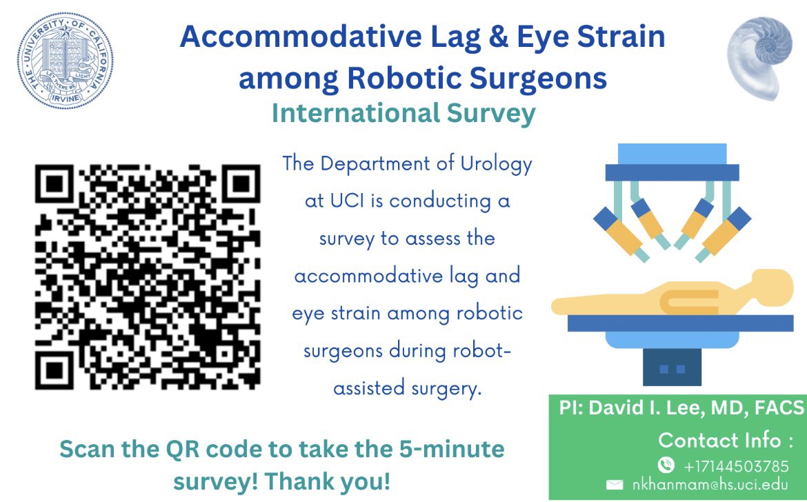 A survey on accommodative lag and eye strain during robot-assisted surgeries
