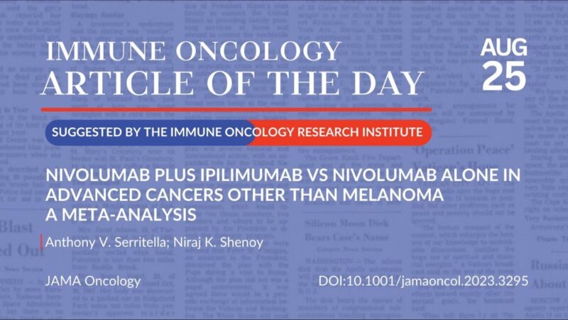 Article of the Day, August 25th, suggested by IMMONC