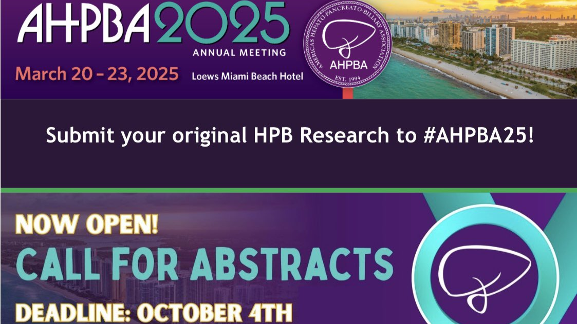 Abstract submission for 2025 AHPBA Annual Meeting is open