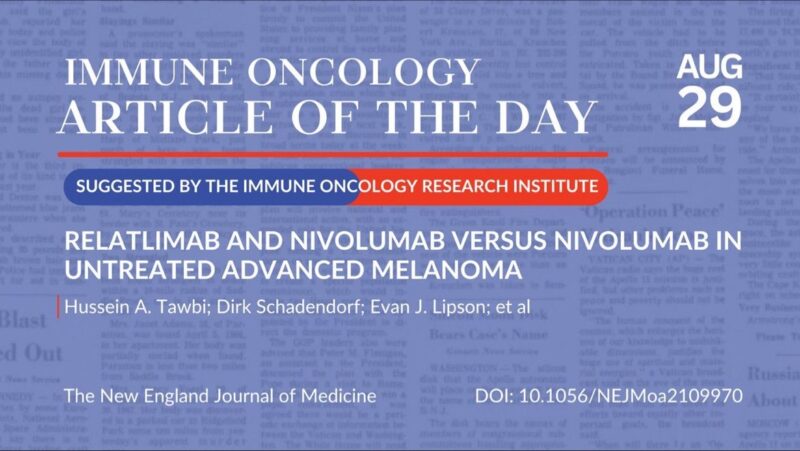 Article of the day, August 29th, suggested by the Immune Oncology Research Institute