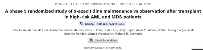 Post-transplant maintenance for AML: Review of literature by Talha Badar