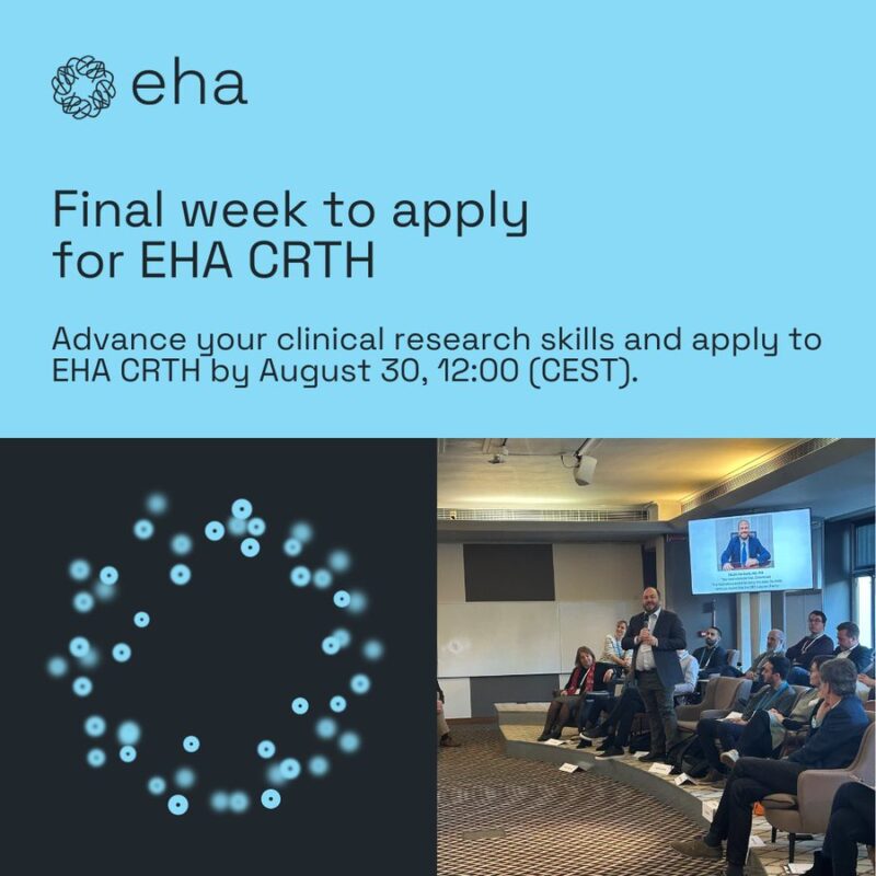 Final Week to apply for European Hematology Association CRTH