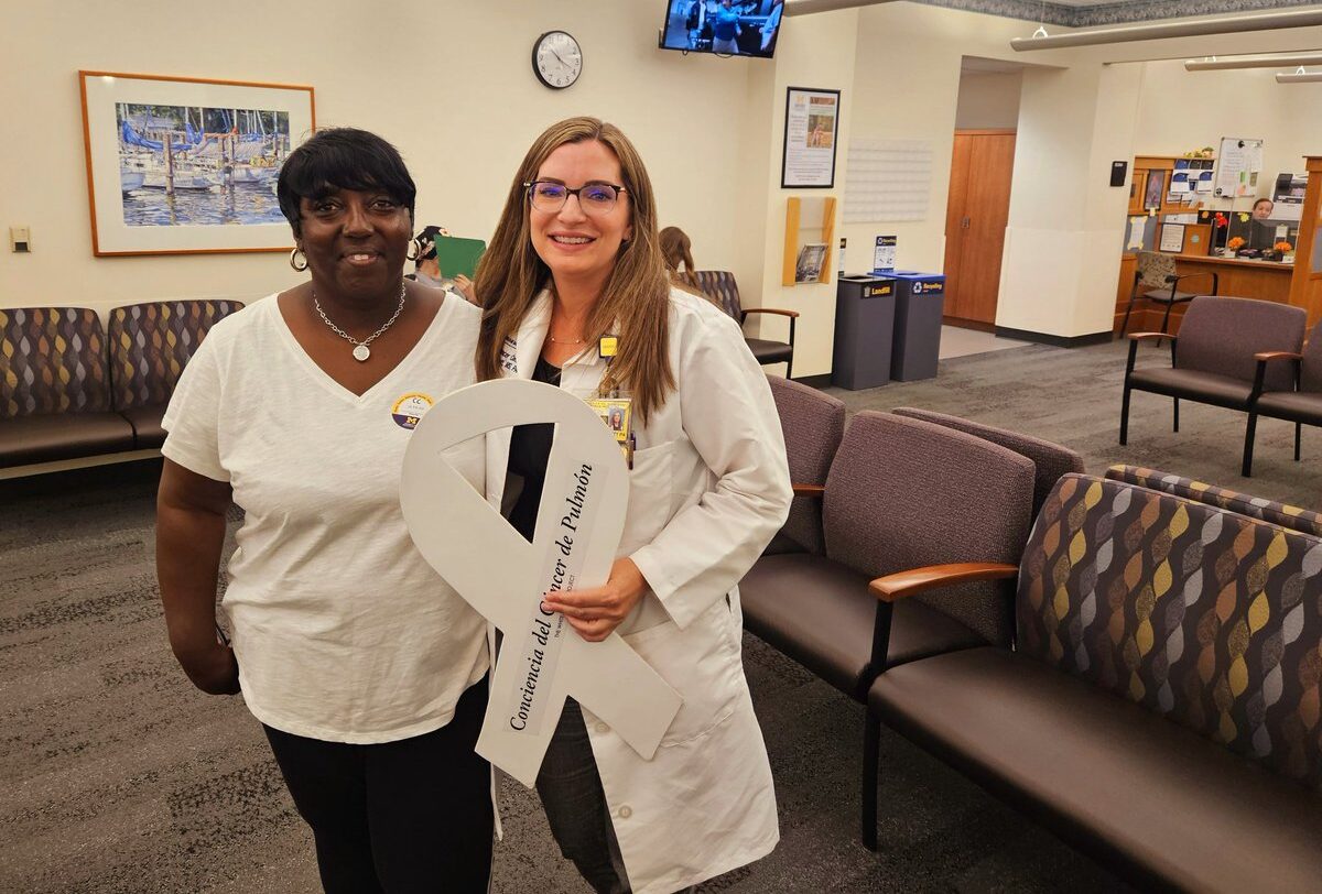 Shyreece Pompey: Glad to have delivered a white ribbon to UofM Rogel Cancer Center