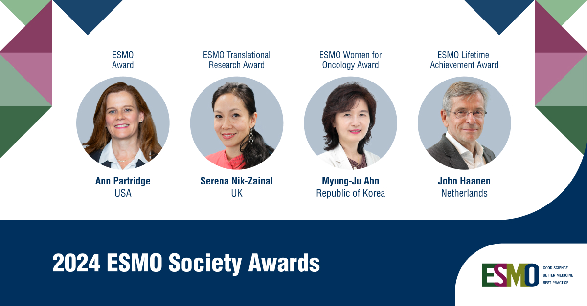 The recipients of the 2024 ESMO Society Awards