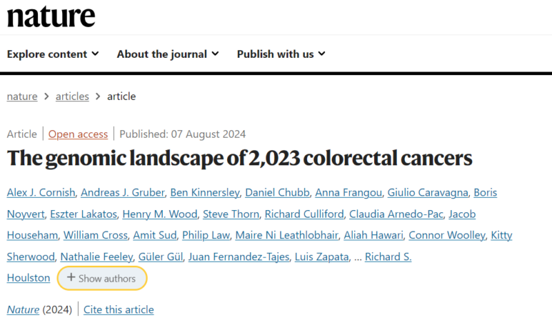 The genomic landscape of 2023 colorectal cancers