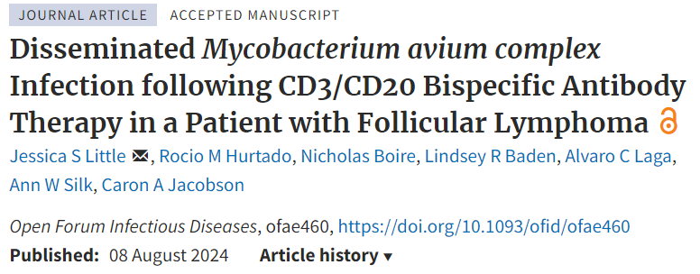 Jessica Little: First case of disseminated MAC infection in a patient on Bi specific Antibody Therapy