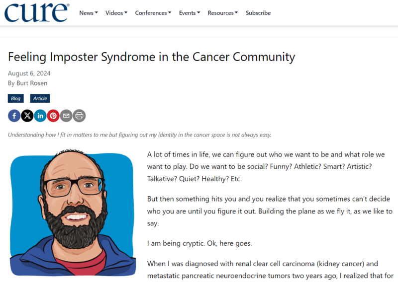 Burt Rosen: Feeling Imposter Syndrome in the Cancer Community