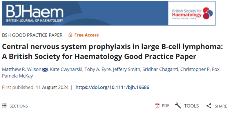 New LBCL CNS prophylaxis guidelines by Matt Wilson et al.