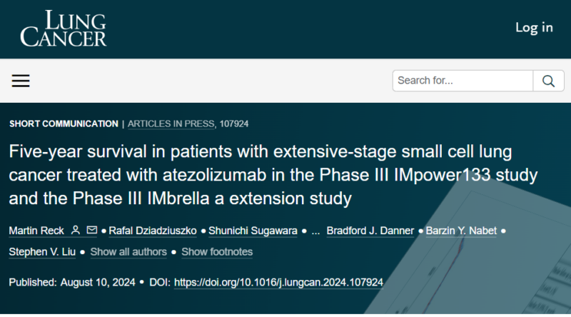 ES-SCLC 5-year survival outcomes inIMpower133 and IMbrella study