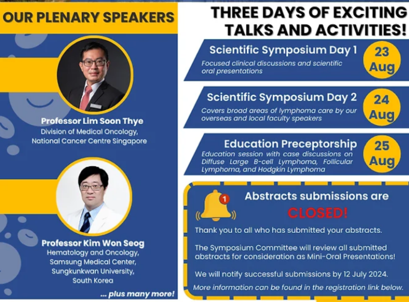 Just 10 days more to Singapore Lymphoma Scientific Symposium 2024