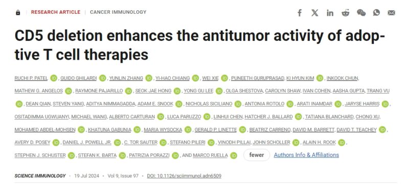 Using CRISPR technology to enhance CAR-T cells