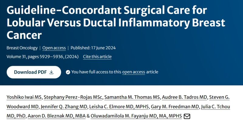 Comparing lobular vs. ductal Inflammatory Breast Cancer