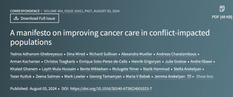 Improving cancer care in conflict-impacted populations by Julie Gralow et al - ASCO