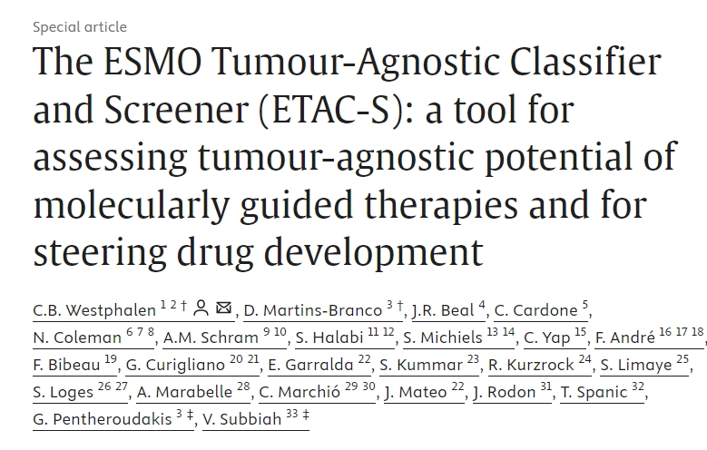 Juliana Beal: Our ETAC-S paper was published in Annals of Oncology