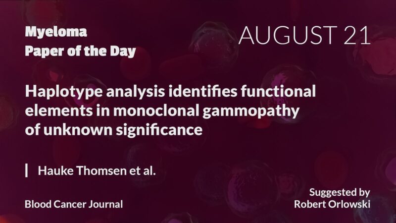 Myeloma Paper of the Day, August 21th, suggested by Robert Orlowski