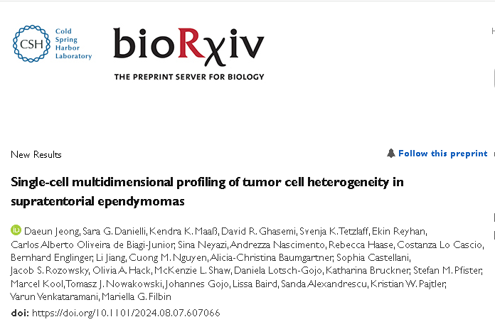 Daeun Jeong: Cell-intrinsic and extrinsic factors underlying malignancy in supratentorial ependymomas