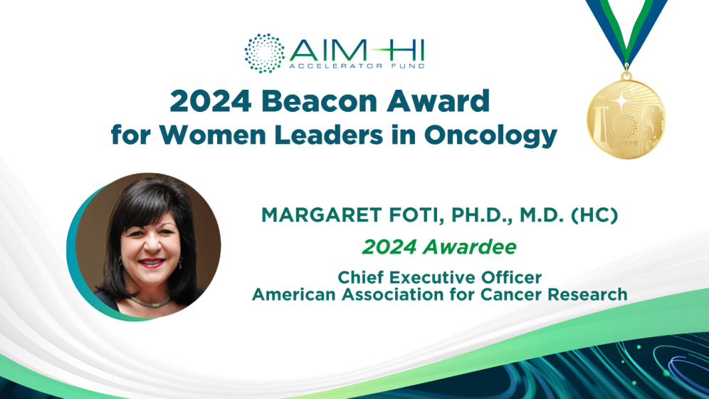 Margaret Foti is the recipient of the 2024 Beacon Award for Women Leaders in Oncology