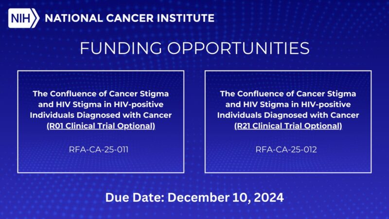 New Research Grants Available: NCI Seeks Proposals on Cancer and HIV Stigma Confluence