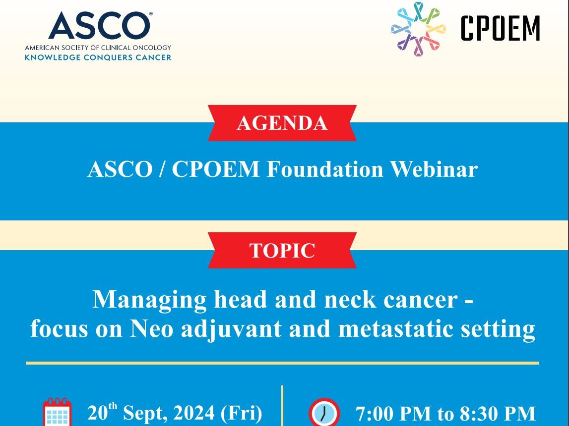 Join the upcoming CPOEM Foundation webinar on Head and Neck Cancer