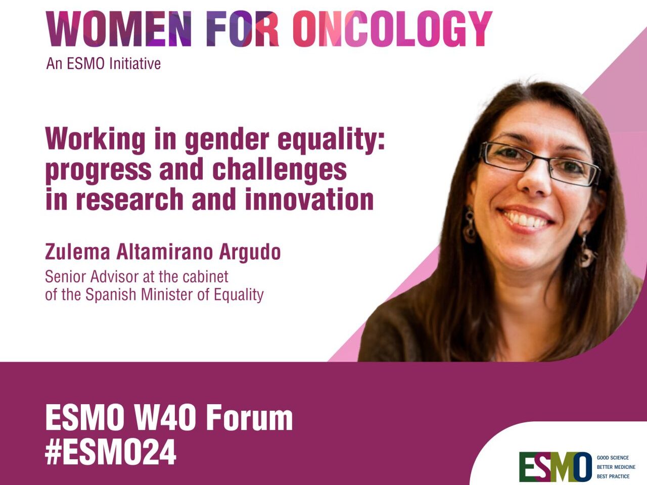 Zulema Altamirano to speak on Gender Equality at ESMO24 W4O Forum