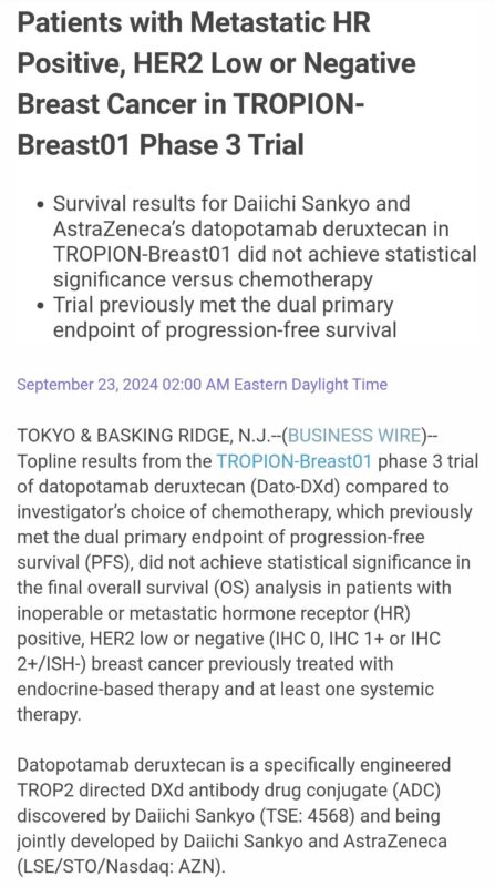 Amol Akhade: Tropion Breast 01 trial in Hr positive and Her2 low advanced MBC