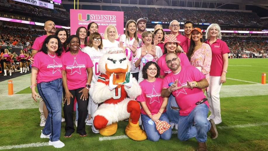 Raising awareness about Breast Cancer at the Miami Hurricanes Football Pink Game – Sylvester Comprehensive Cancer Center