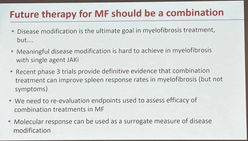 Combination vs monotherapy for management of myelofibrosis