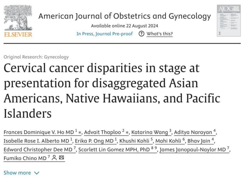 Edward Christopher: Disaggregated stage at presentation among AANHPI patients with cervical cancer