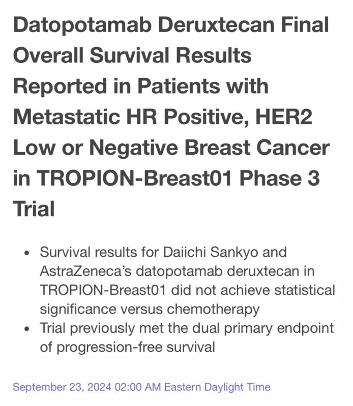 Raffaele Colombo: TROPION-Breast01 results did not achieve statistical significance