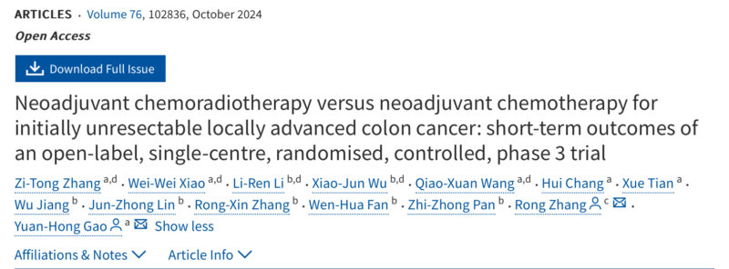 Erman Akkus: Neoadjuvant CRT vs. ChT for initially unresectable locally advanced ‘Colon’ cancer