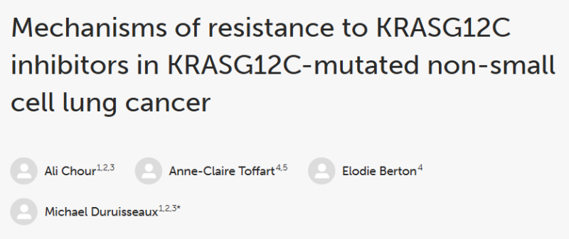 Michael Duruisseaux: Mechanisms of resistance to KRASG12C inhibitors in non-small cell lung cancer