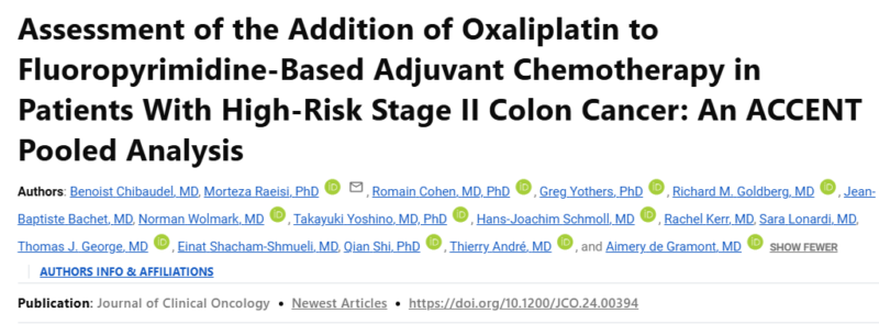 Elias Karam: ACCENT pooled analysis published in JCO