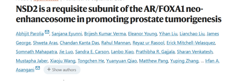 Targeting of NSD1/2 could be an effective strategy for treating advanced Prostate Cancer - Advanced Prostate Cancer Consensus Conference