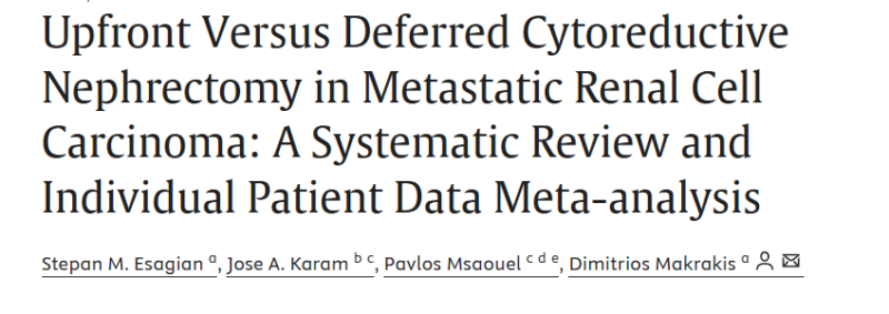 María Natalia Gandur Quiroga: Upfront vs. Deferred Cytoreductive Nephrectomy in mRCC