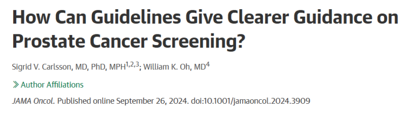 How Can Guidelines Give Clearer Guidance on Prostate Cancer Screening? - Advanced Prostate Cancer Consensus Conference