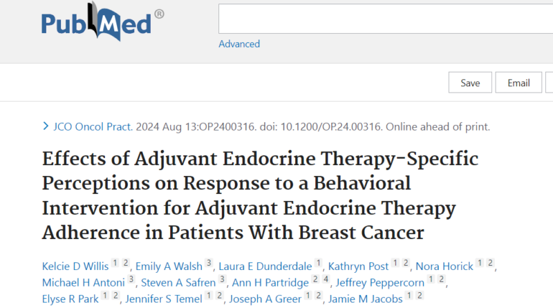 Adjuvant Endocrine Therapy Adherence in patients with breast cancer - Dana-Farber’s Breast Oncology Center