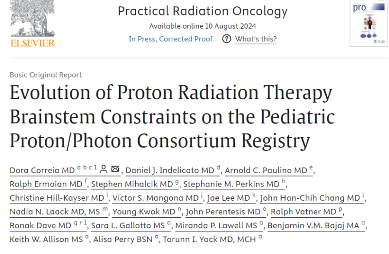 Dora Correia: Prospective multi-institutional Pediatric Proton/Photon Consortium Registry