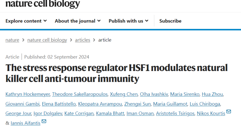 Iannis Aifantis: The role of stress response in NK cell-mediated antitumor immunity