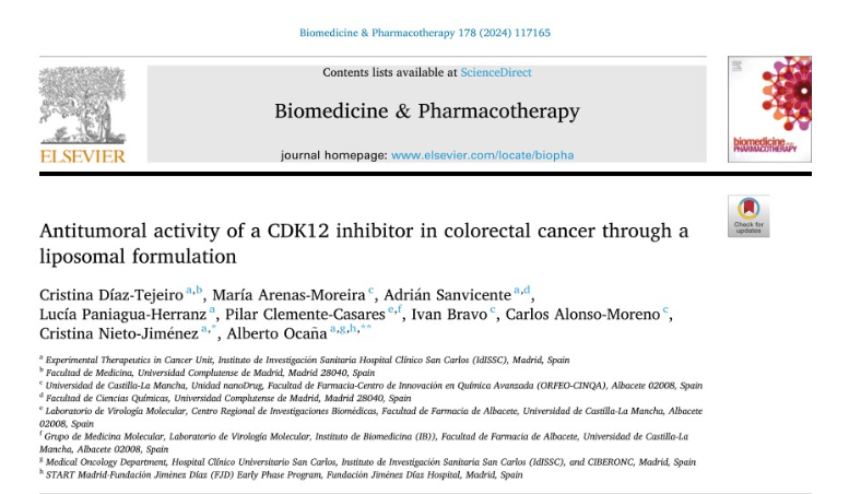 Alberto Ocana: CDK12 inhibitor for the treatment of colorectal cancer