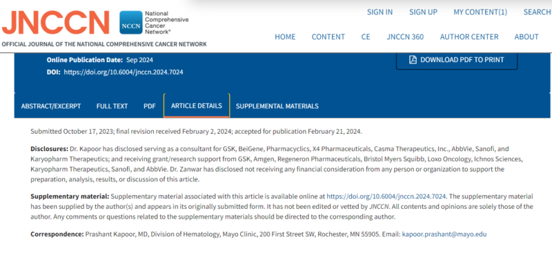 Myeloma Paper of the Day, September 9th, suggested by Robert Orlowski