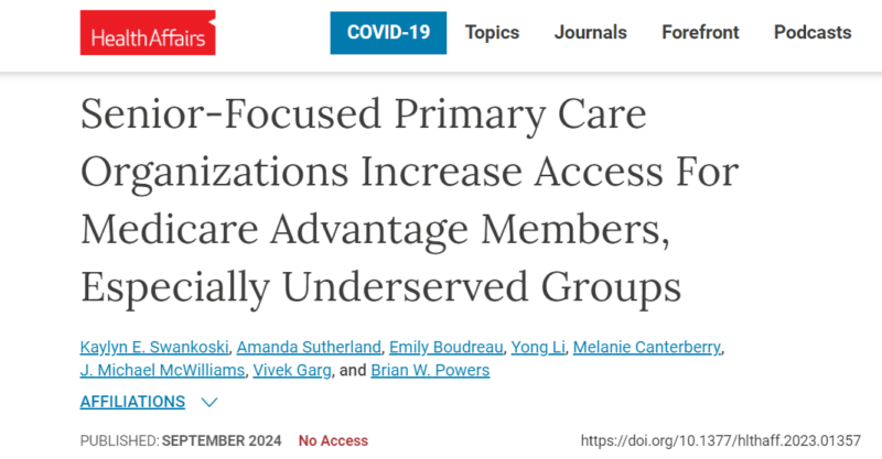 Vivek Garg: The impact of Senior-Focused Primary Care