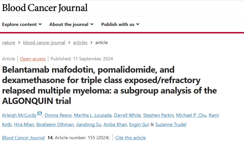 Myeloma Paper of the Day, September 13th, suggested by Robert Orlowski