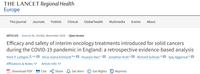 Richard Sullivan: How NHS adapted Systemic Anti-Cancer Treatments for solid cancers