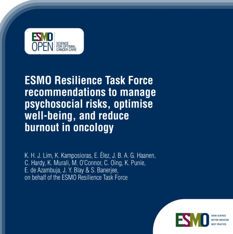 Key factors in promoting Professional Wellbeing of the Healthcare Workforce -ESMO