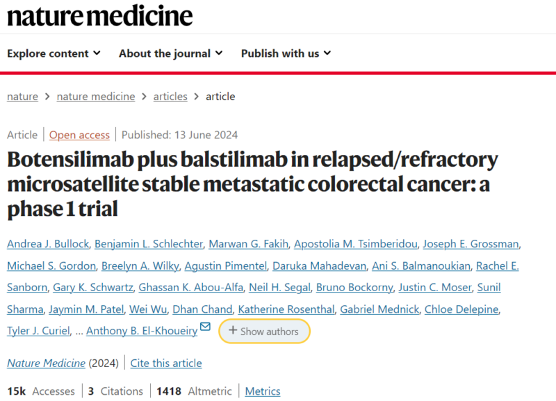 Article of the day, September 14th, suggested by the Immune Oncology Research Institute