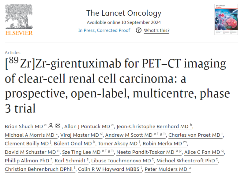 Piotr Wysocki: [89Zr]Zr-girentuximab is highly sensitive and specific for clear-cell RCC imaging